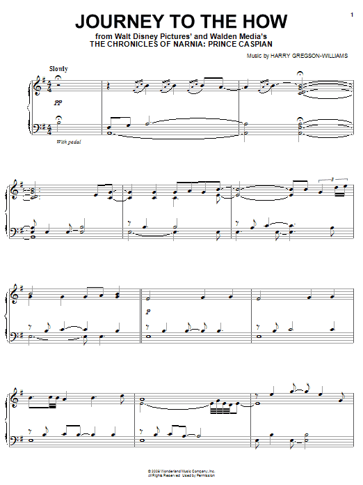 Harry Gregson-Williams Journey To The How Sheet Music Notes & Chords for Piano - Download or Print PDF