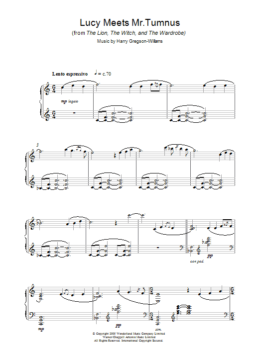 Harry Gregson-Williams Lucy Meets Mr. Tumnus Sheet Music Notes & Chords for Easy Piano - Download or Print PDF