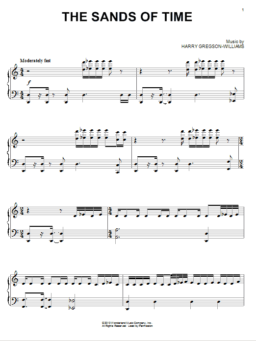 Harry Gregson-Williams The Sands Of Time Sheet Music Notes & Chords for Piano - Download or Print PDF