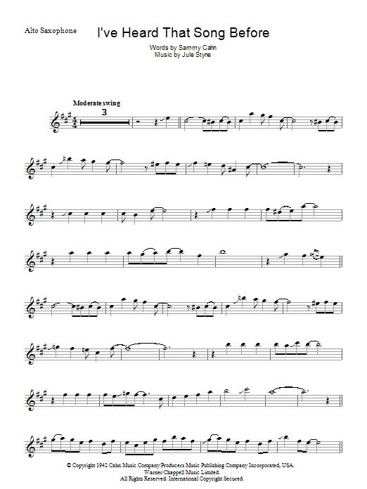 Harry James I've Heard That Song Before Sheet Music Notes & Chords for Trumpet - Download or Print PDF