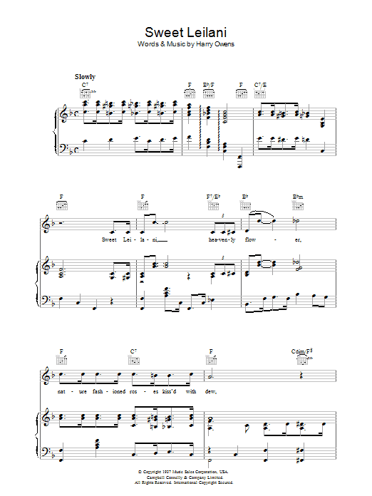 Harry Owens Sweet Leilani Sheet Music Notes & Chords for Dobro - Download or Print PDF