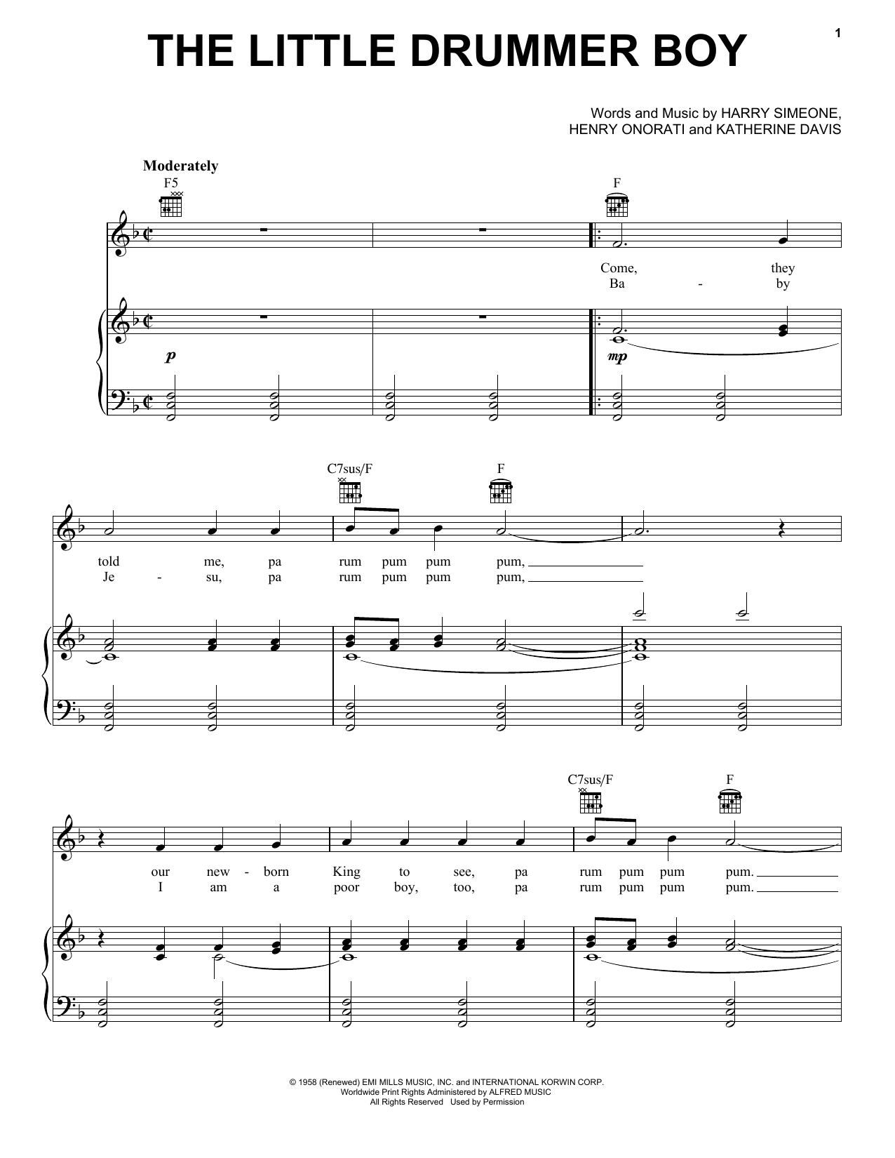 Harry Simeone The Little Drummer Boy Sheet Music Notes & Chords for Guitar Ensemble - Download or Print PDF