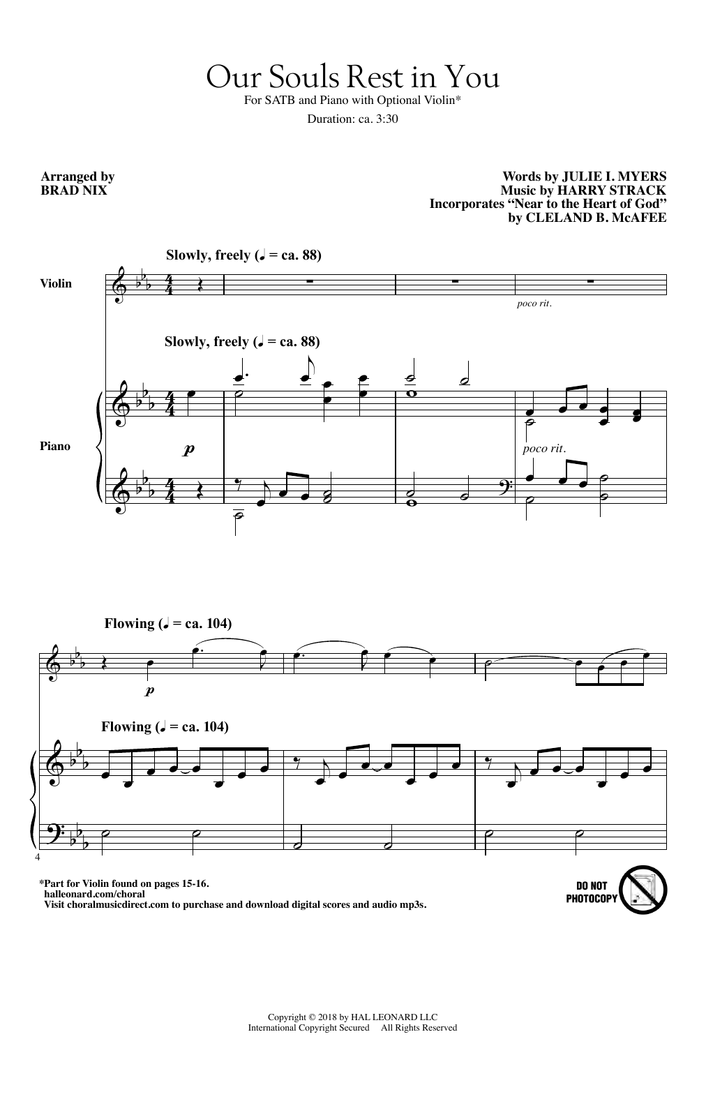 Harry Strack Our Souls Rest In You (arr. Brad Nix) Sheet Music Notes & Chords for Choral - Download or Print PDF