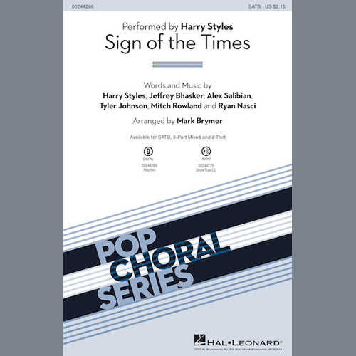 Harry Styles, Sign Of The Times (arr. Mark Brymer), 3-Part Mixed Choir