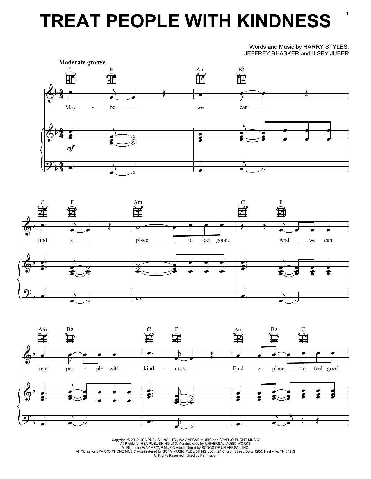 Harry Styles Treat People With Kindness Sheet Music Notes & Chords for Super Easy Piano - Download or Print PDF