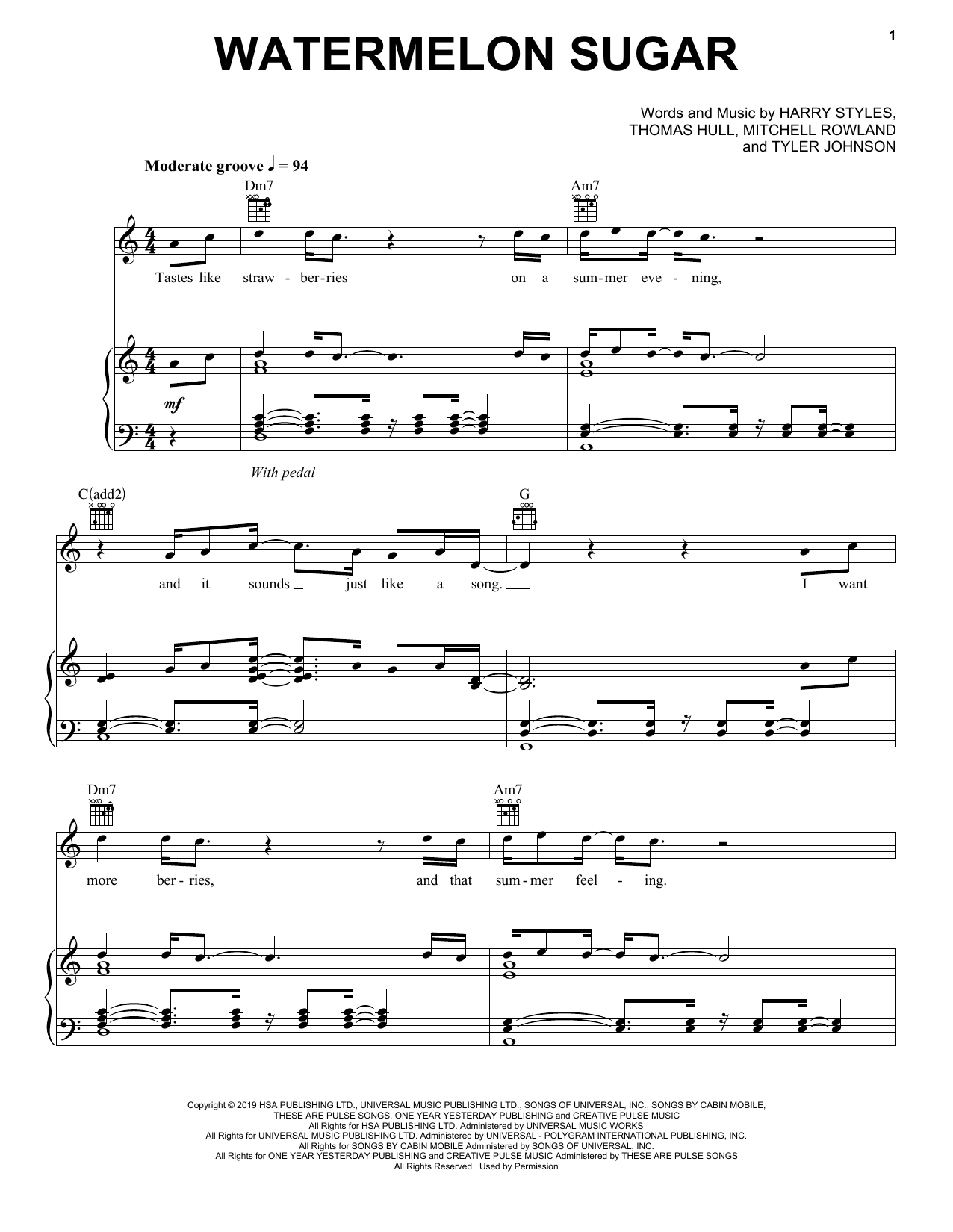 Harry Styles Watermelon Sugar Sheet Music Notes & Chords for Super Easy Piano - Download or Print PDF