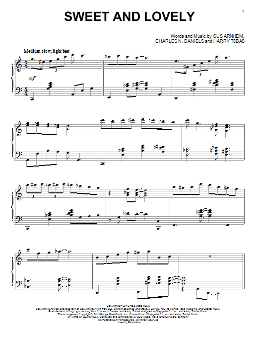 Harry Tobias Sweet And Lovely sheet music notes and chords. Download Printable PDF.