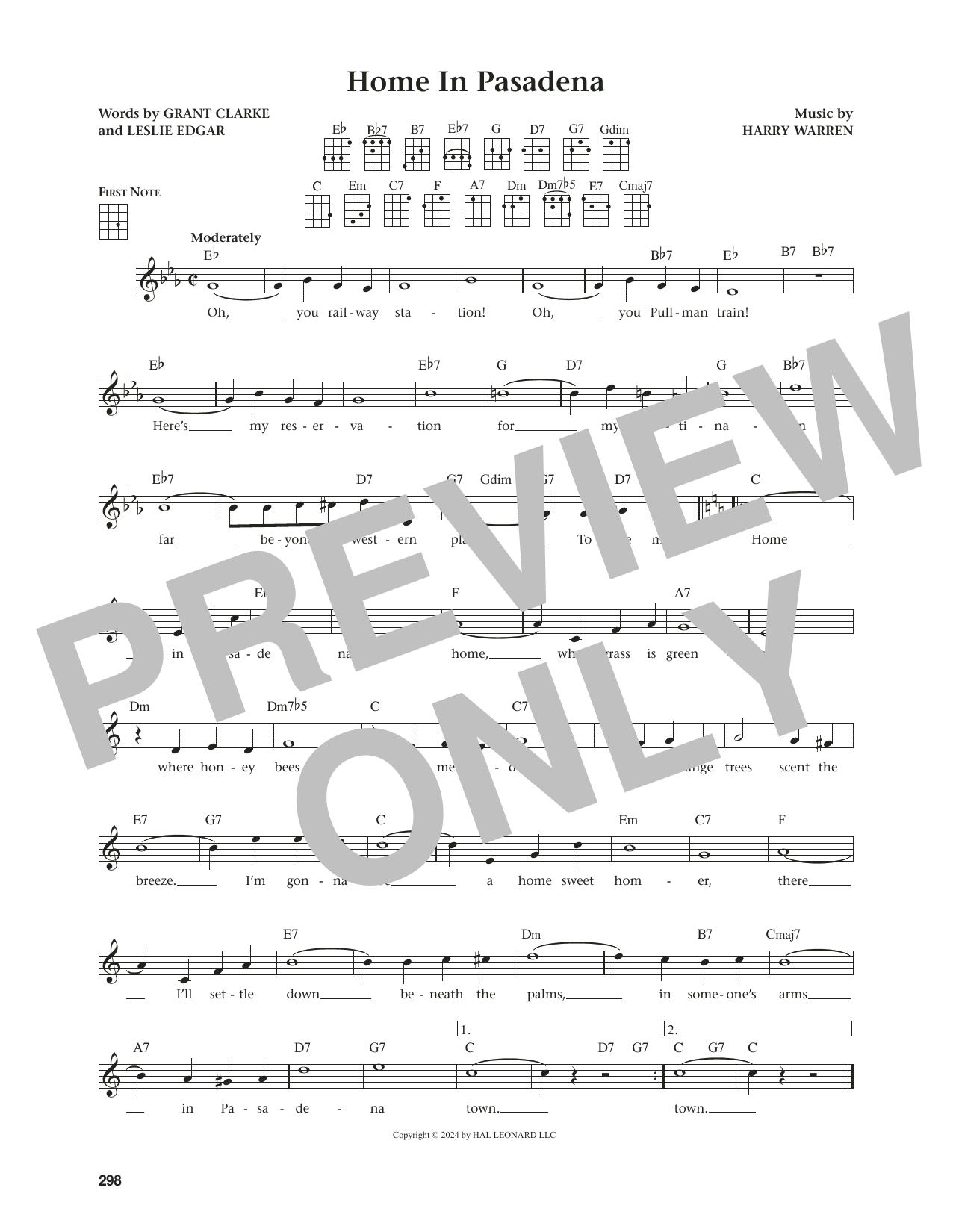 Harry Warren Home In Pasadena (from The Daily Ukulele) (arr. Jim Beloff) Sheet Music Notes & Chords for Ukulele - Download or Print PDF