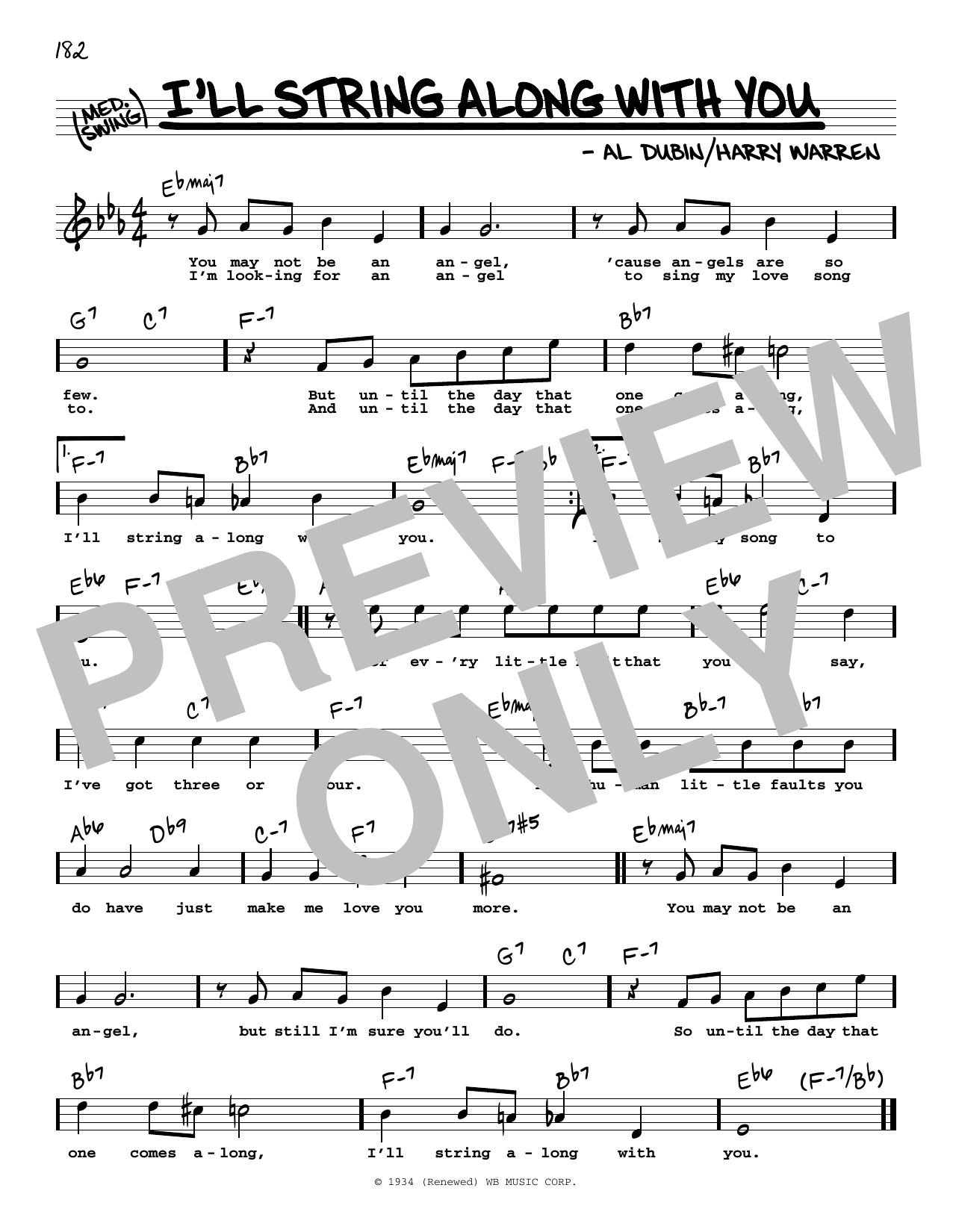 Harry Warren I'll String Along With You (High Voice) Sheet Music Notes & Chords for Real Book – Melody, Lyrics & Chords - Download or Print PDF