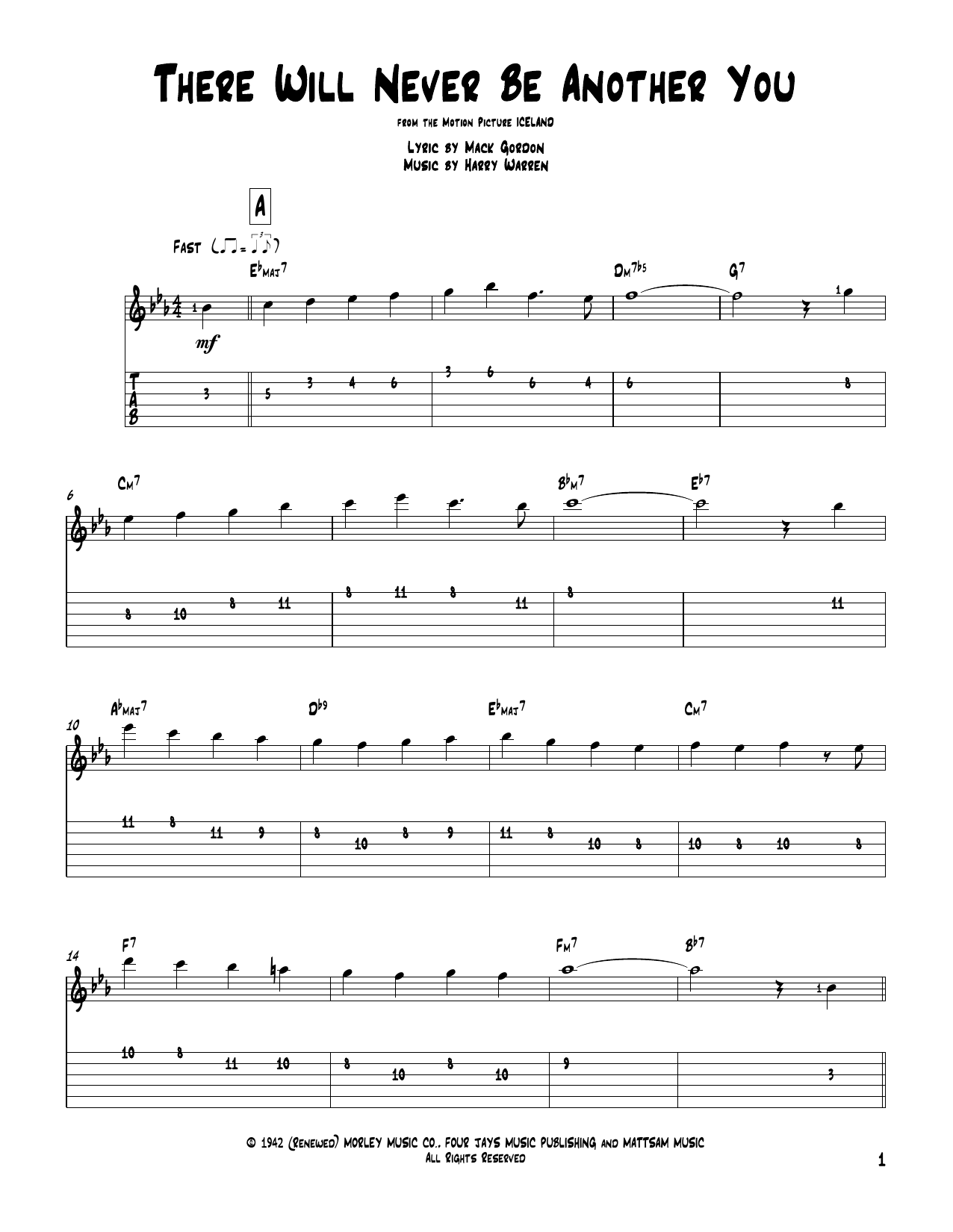 Harry Warren There Will Never Be Another You Sheet Music Notes & Chords for Easy Piano - Download or Print PDF