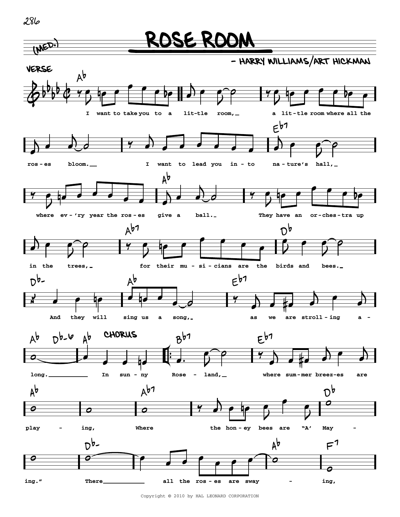 Harry Williams Rose Room (arr. Robert Rawlins) Sheet Music Notes & Chords for Real Book – Melody, Lyrics & Chords - Download or Print PDF