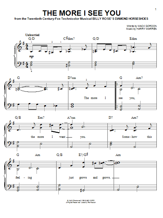 The More I See You sheet music