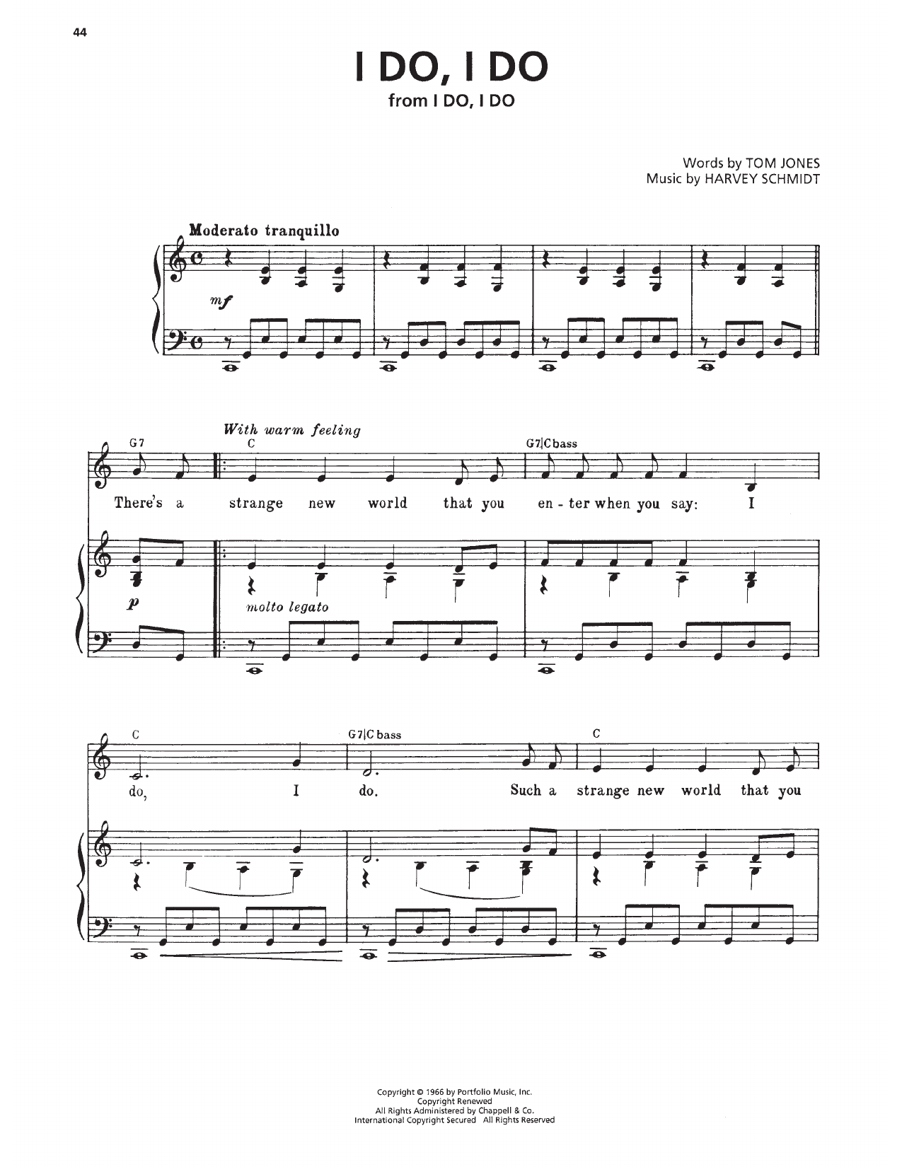 Harvey Schmidt I Do, I Do Sheet Music Notes & Chords for Piano & Vocal - Download or Print PDF