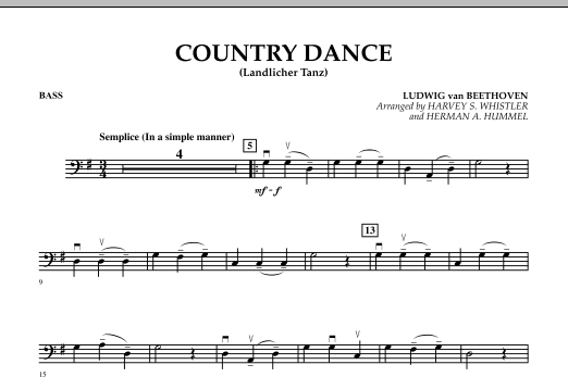 Harvey Whistler Country Dance (Landlicher Tanz) - Bass Sheet Music Notes & Chords for Orchestra - Download or Print PDF