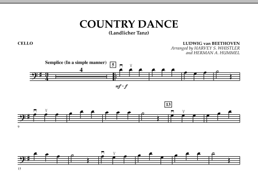 Harvey Whistler Country Dance (Landlicher Tanz) - Cello Sheet Music Notes & Chords for Orchestra - Download or Print PDF