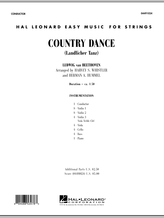 Harvey Whistler Country Dance (Landlicher Tanz) - Full Score Sheet Music Notes & Chords for Orchestra - Download or Print PDF