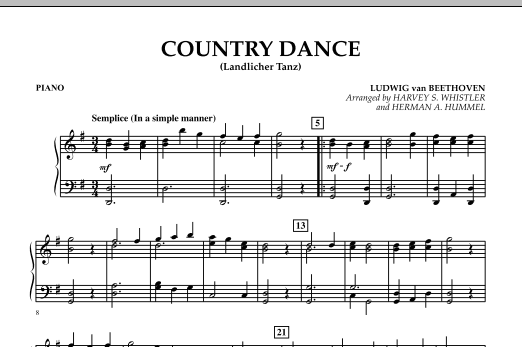Harvey Whistler Country Dance (Landlicher Tanz) - Piano Sheet Music Notes & Chords for Orchestra - Download or Print PDF