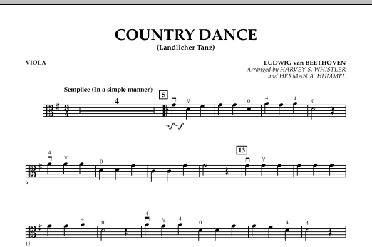 Harvey Whistler Country Dance (Landlicher Tanz) - Viola Sheet Music Notes & Chords for Orchestra - Download or Print PDF