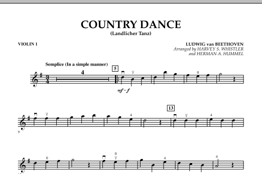 Harvey Whistler Country Dance (Landlicher Tanz) - Violin 1 Sheet Music Notes & Chords for Orchestra - Download or Print PDF