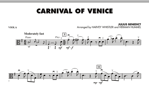 Carnival of Venice - Viola sheet music
