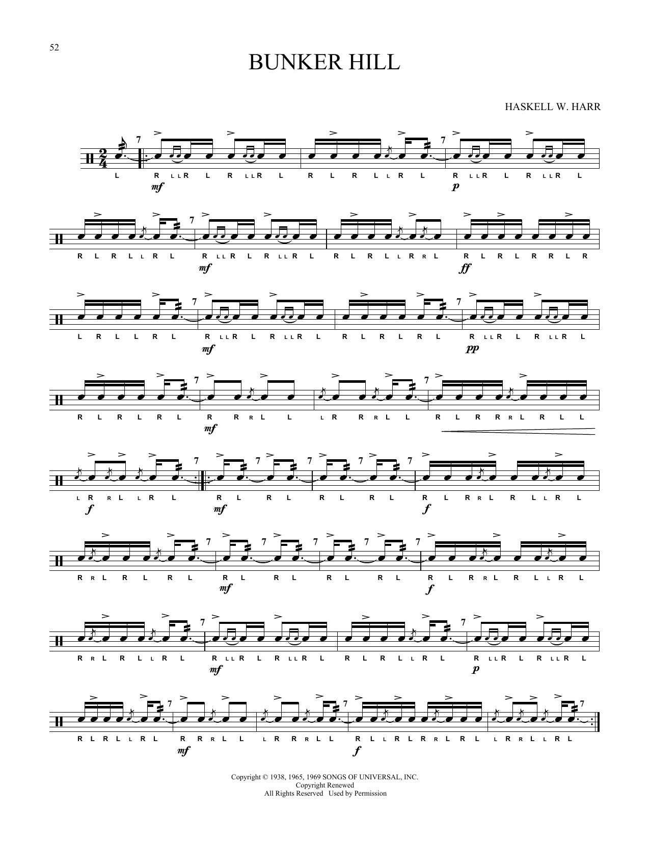 Haskell W. Harr Bunker Hill Sheet Music Notes & Chords for Snare Drum Solo - Download or Print PDF