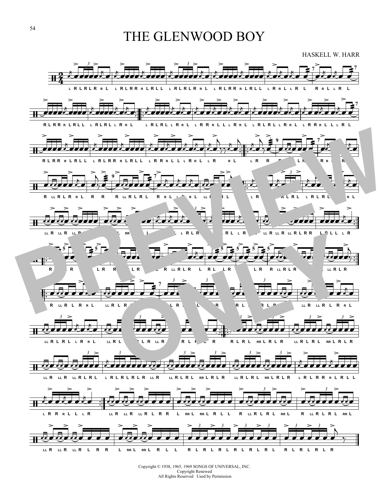 Haskell W. Harr The Glenwood Boy Sheet Music Notes & Chords for Snare Drum Solo - Download or Print PDF