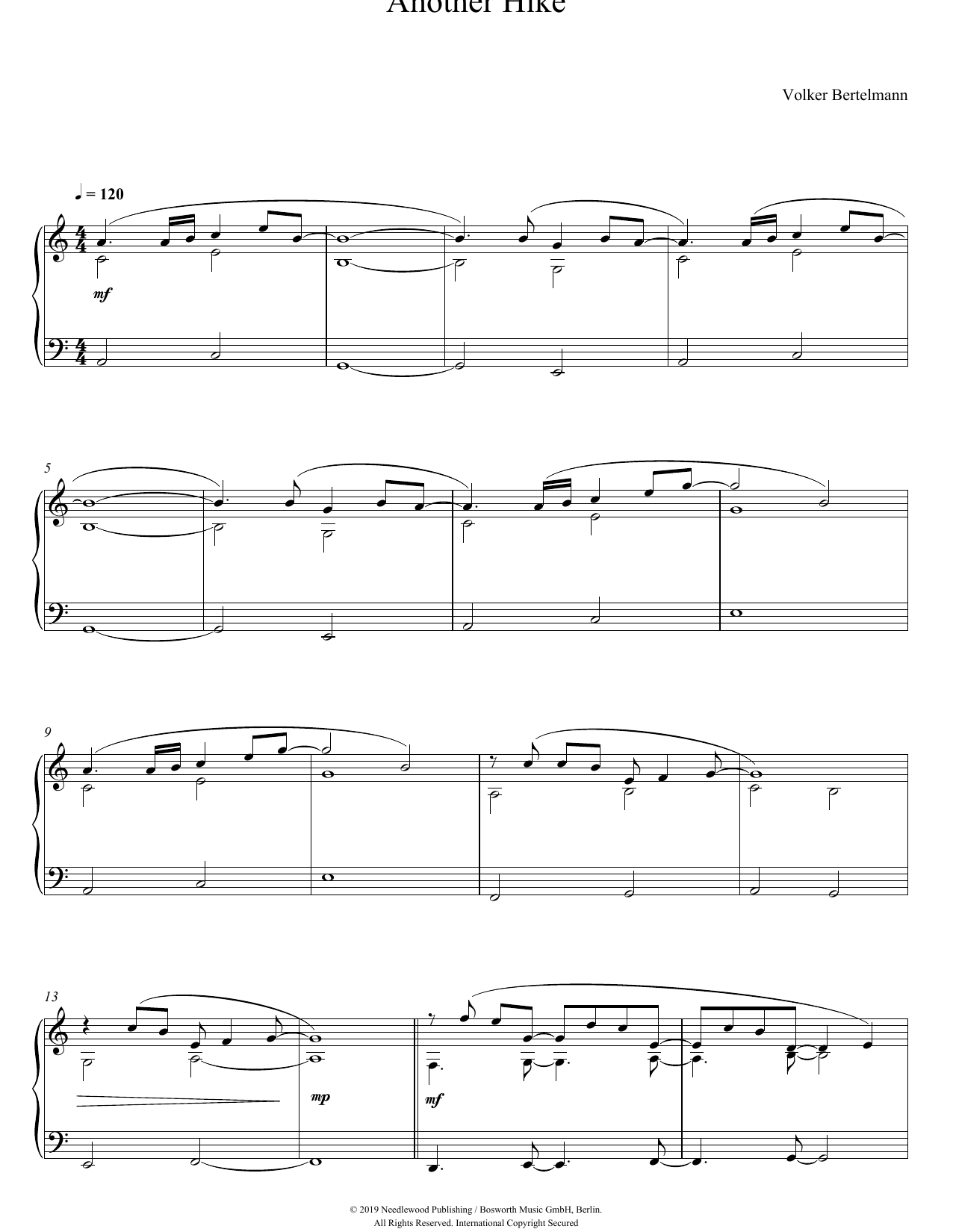 Hauschka Another Hike Sheet Music Notes & Chords for Piano Solo - Download or Print PDF