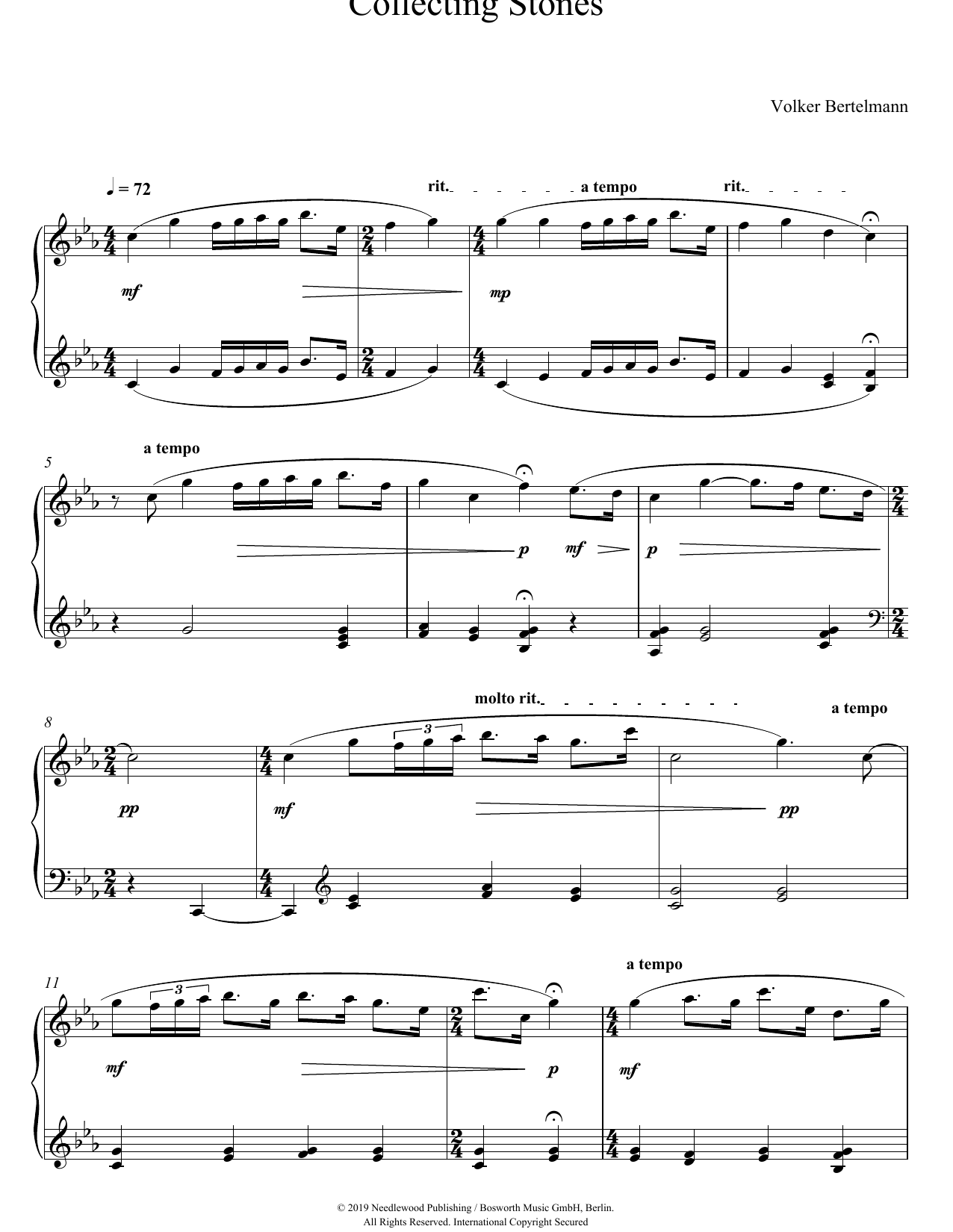 Hauschka Collecting Stones Sheet Music Notes & Chords for Piano Solo - Download or Print PDF