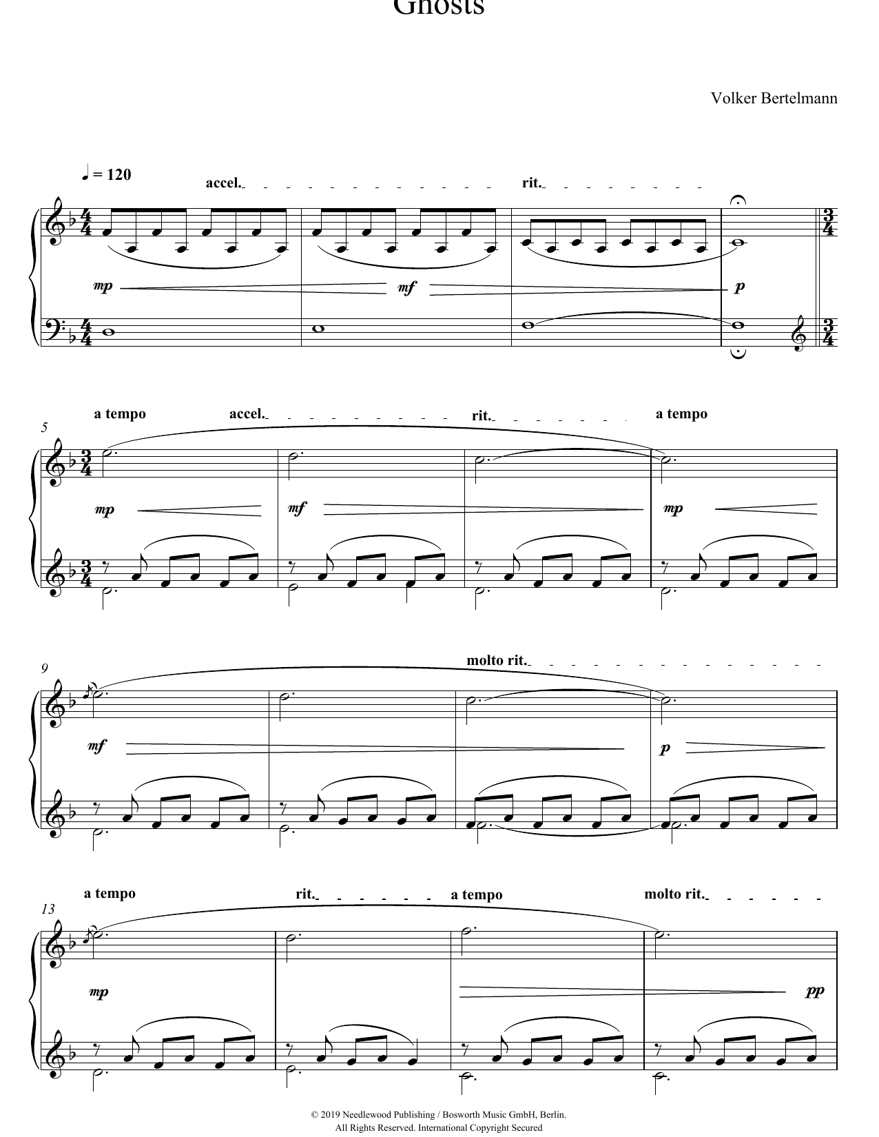 Hauschka Ghosts Sheet Music Notes & Chords for Piano Solo - Download or Print PDF
