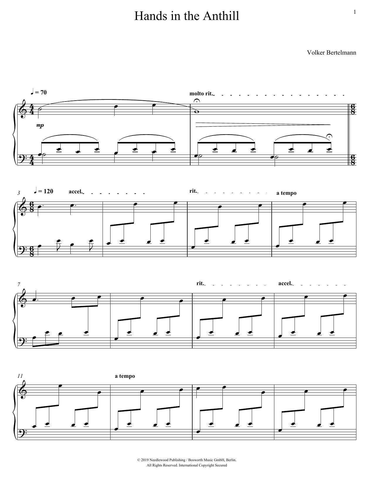 Hauschka Hands In The Anthill Sheet Music Notes & Chords for Piano Solo - Download or Print PDF