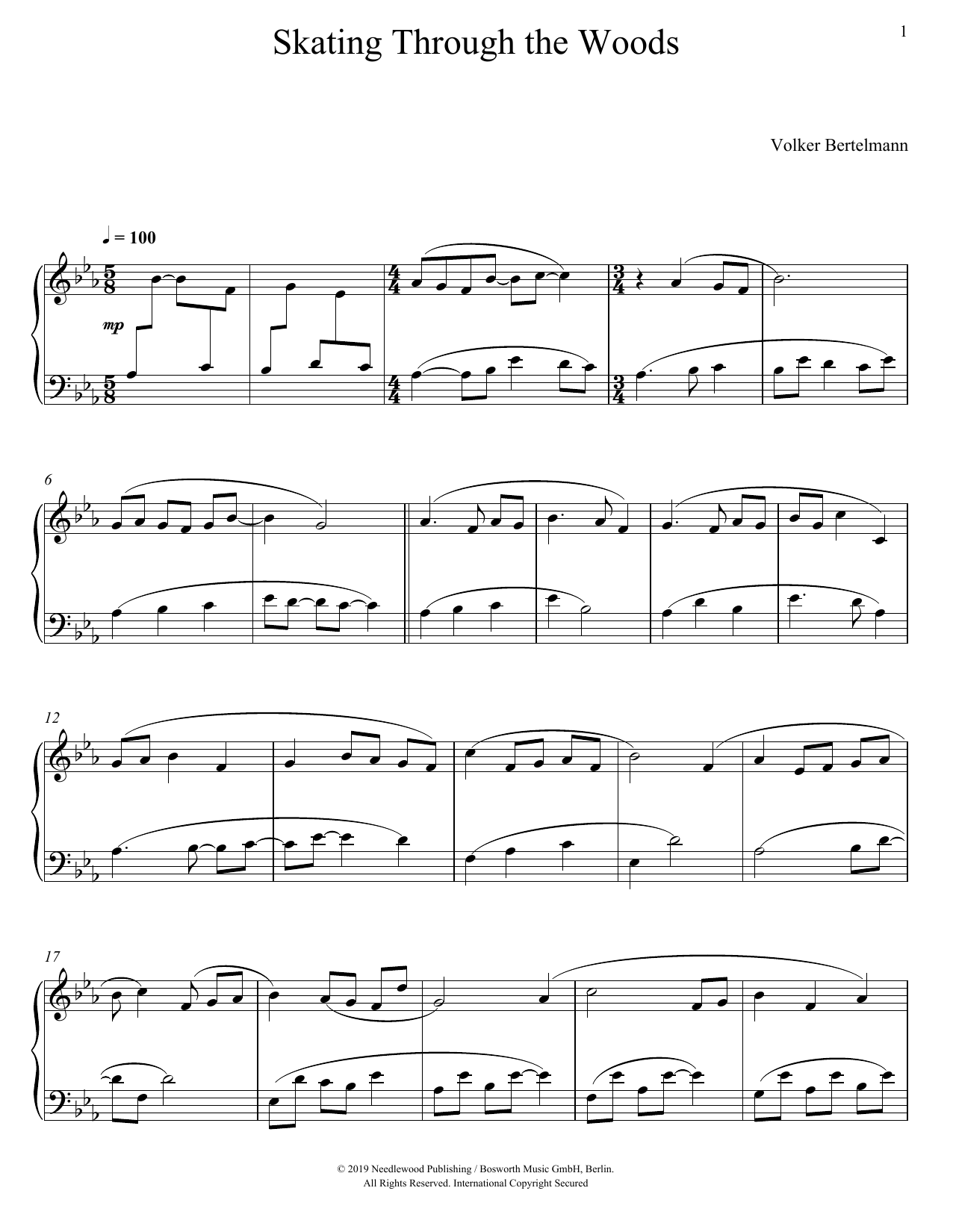 Hauschka Skating Through The Woods Sheet Music Notes & Chords for Piano Solo - Download or Print PDF