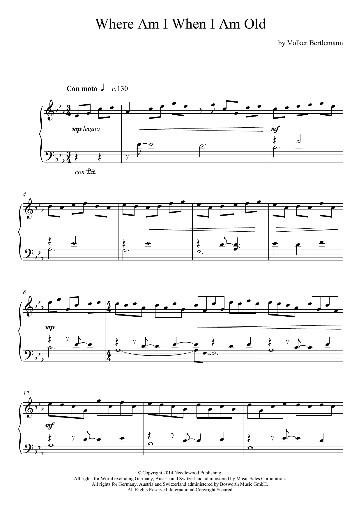Hauschka Where Am I When I Am Old Sheet Music Notes & Chords for Piano - Download or Print PDF