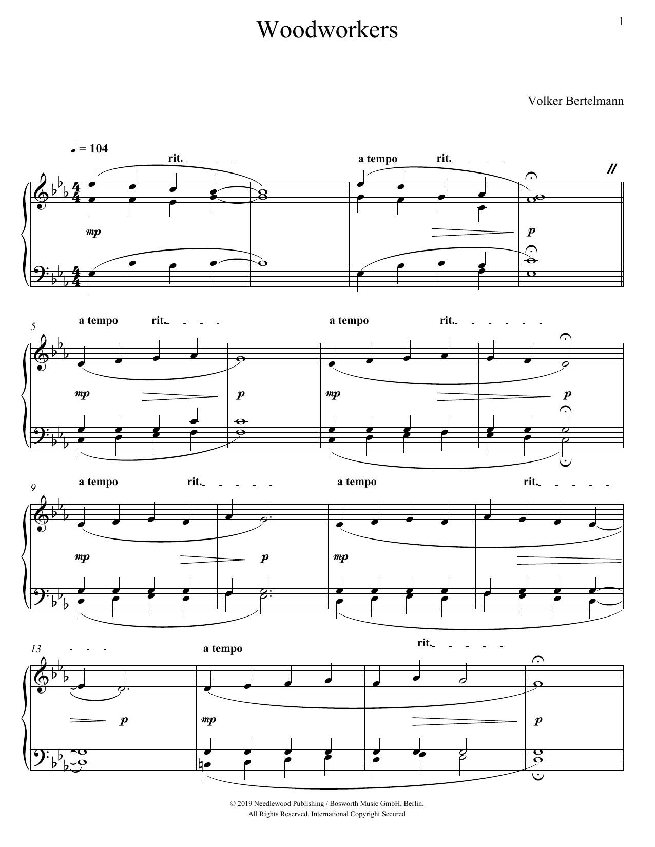 Hauschka Woodworkers Sheet Music Notes & Chords for Piano Solo - Download or Print PDF