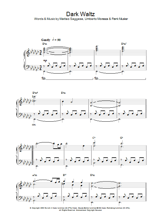 Hayley Westenra Dark Waltz Sheet Music Notes & Chords for Melody Line, Lyrics & Chords - Download or Print PDF