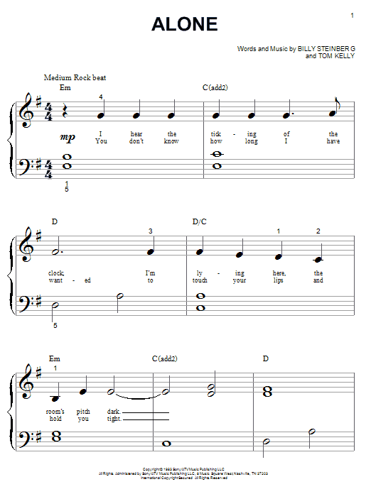 Heart Alone Sheet Music Notes & Chords for Melody Line, Lyrics & Chords - Download or Print PDF