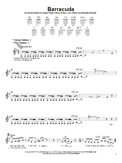 Barracuda sheet music