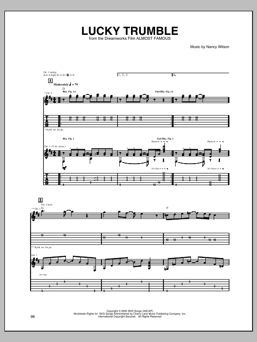 Heart Lucky Trumble Sheet Music Notes & Chords for Guitar Tab - Download or Print PDF