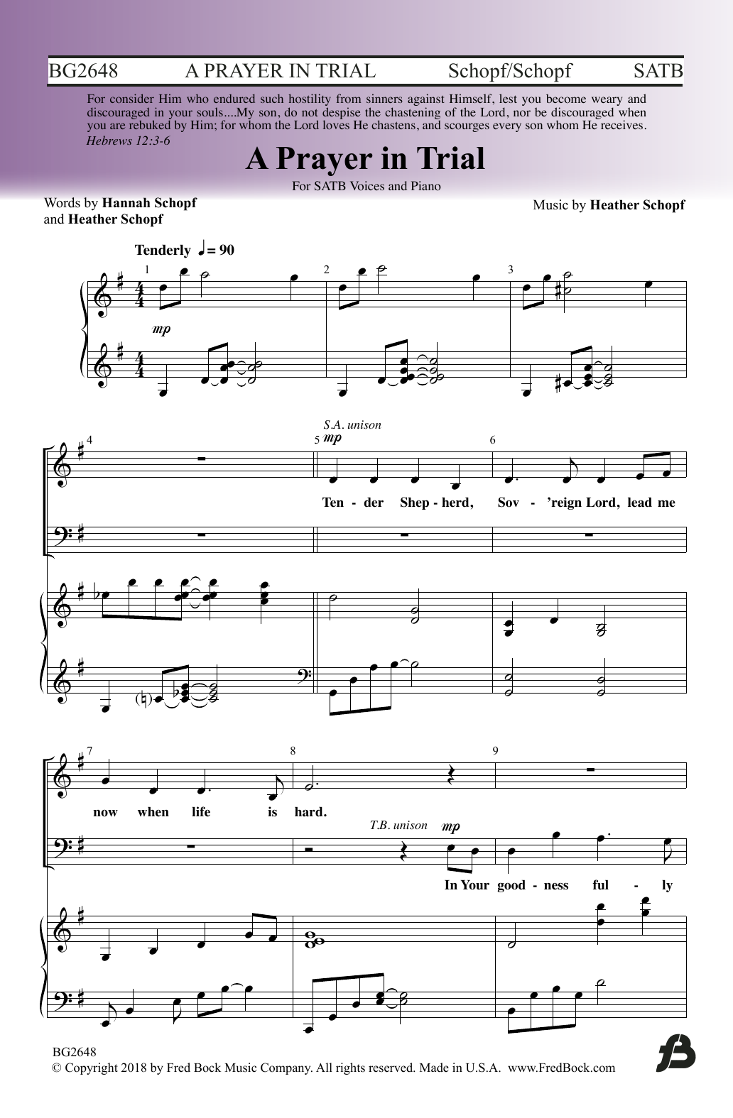Heather Schopf A Prayer In Trial Sheet Music Notes & Chords for SATB Choir - Download or Print PDF