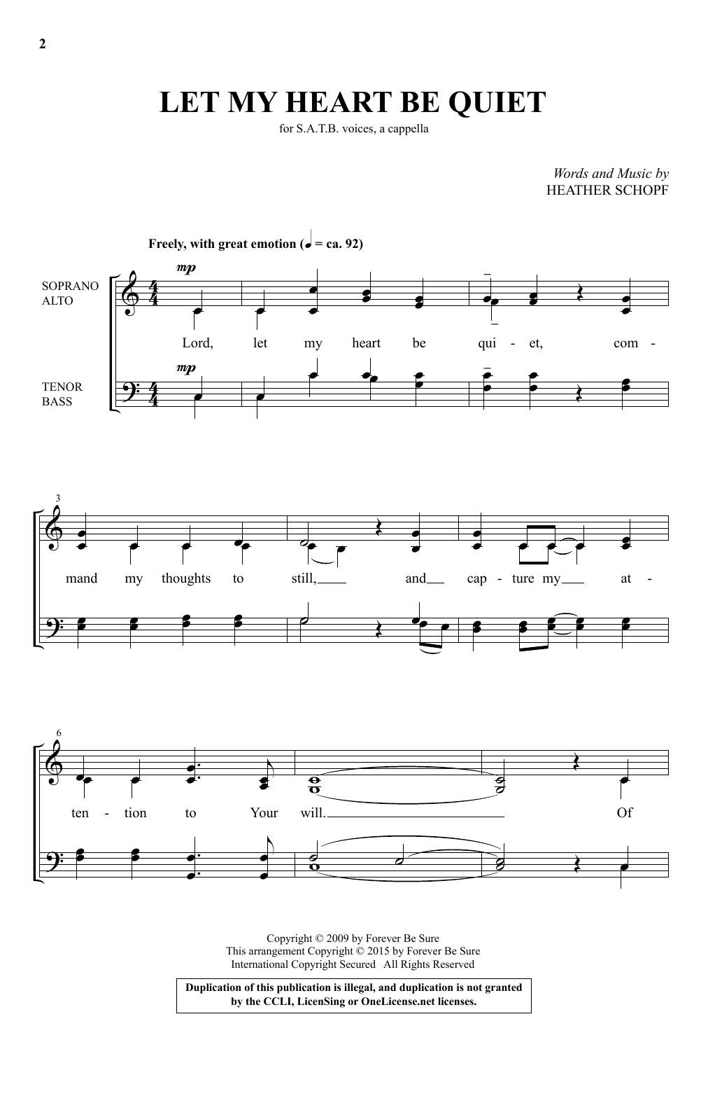 Heather Schopf Let My Heart Be Quiet Sheet Music Notes & Chords for SATB - Download or Print PDF