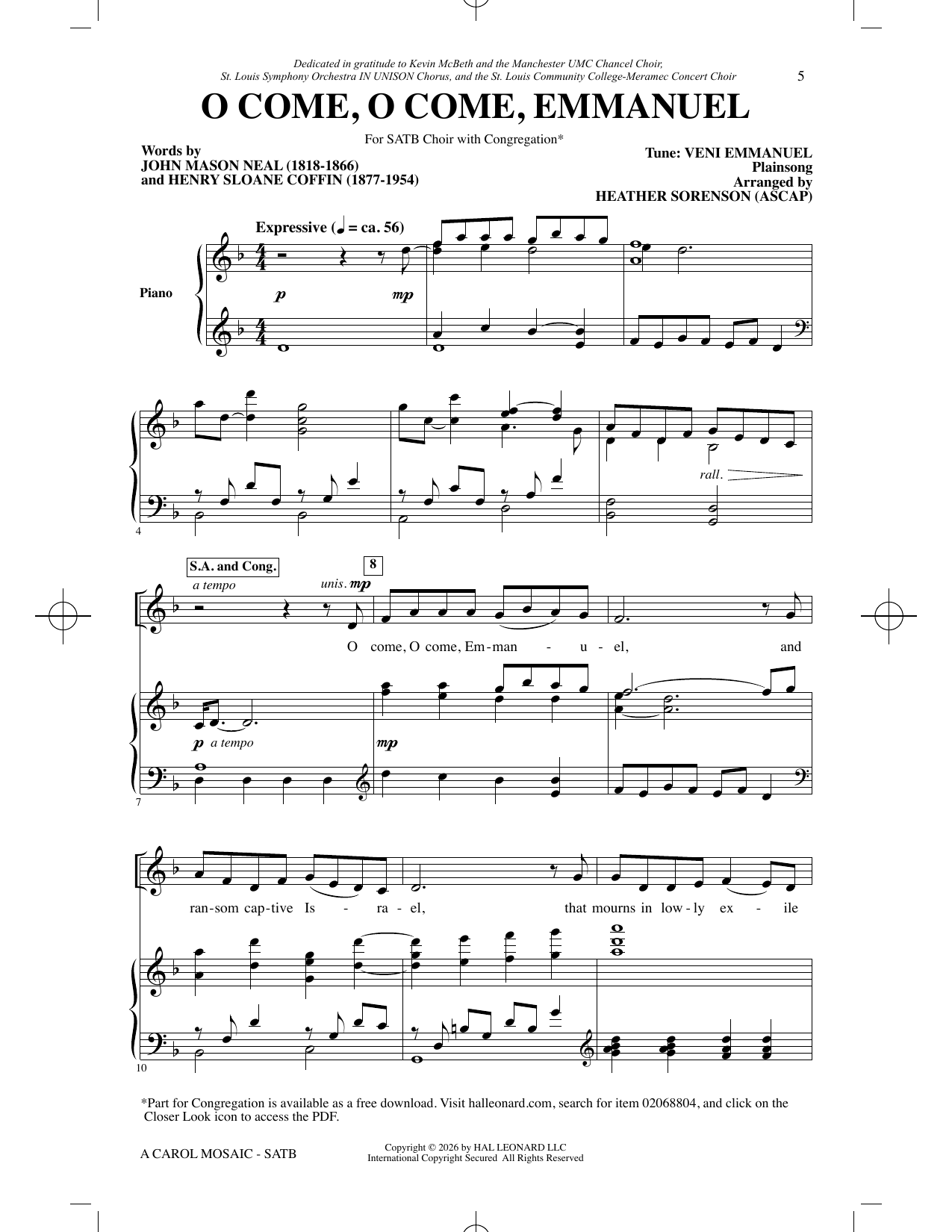 Heather Sorenson A Carol Mosaic Sheet Music Notes & Chords for SATB Choir - Download or Print PDF