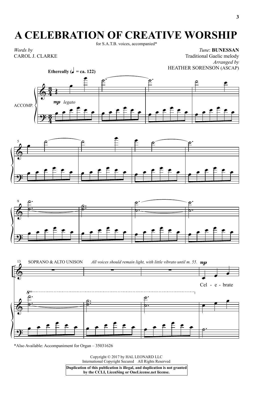 Heather Sorenson A Celebration Of Creative Worship Sheet Music Notes & Chords for SATB - Download or Print PDF