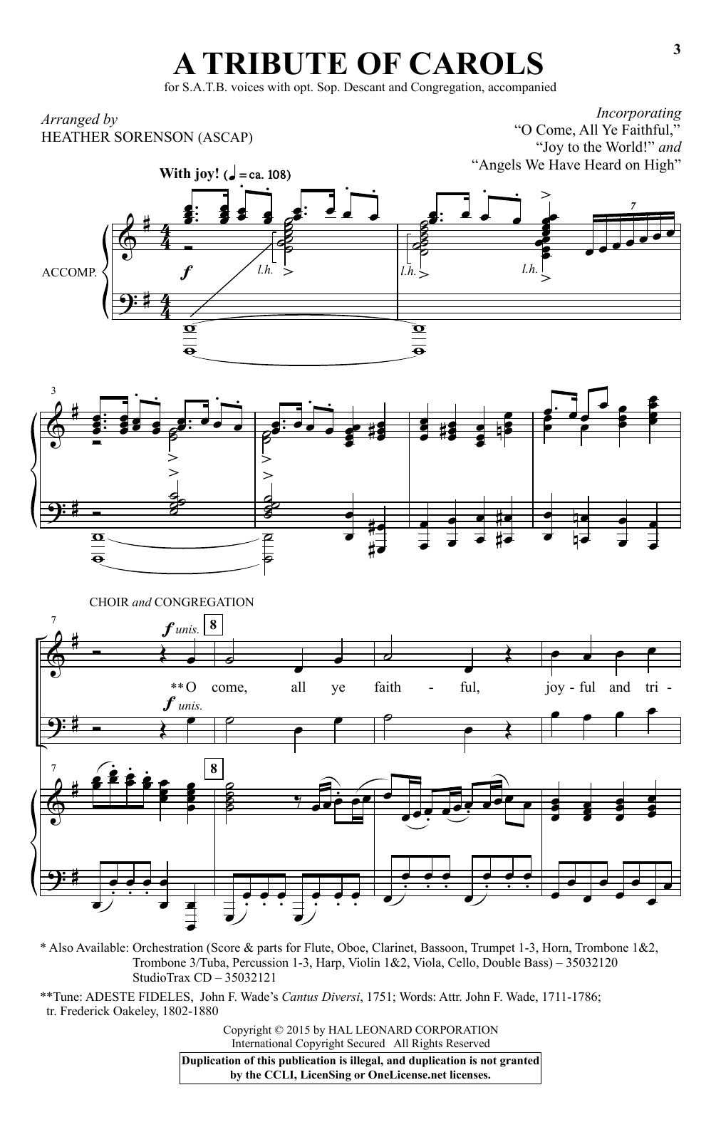 Heather Sorenson A Tribute Of Carols Sheet Music Notes & Chords for SATB - Download or Print PDF