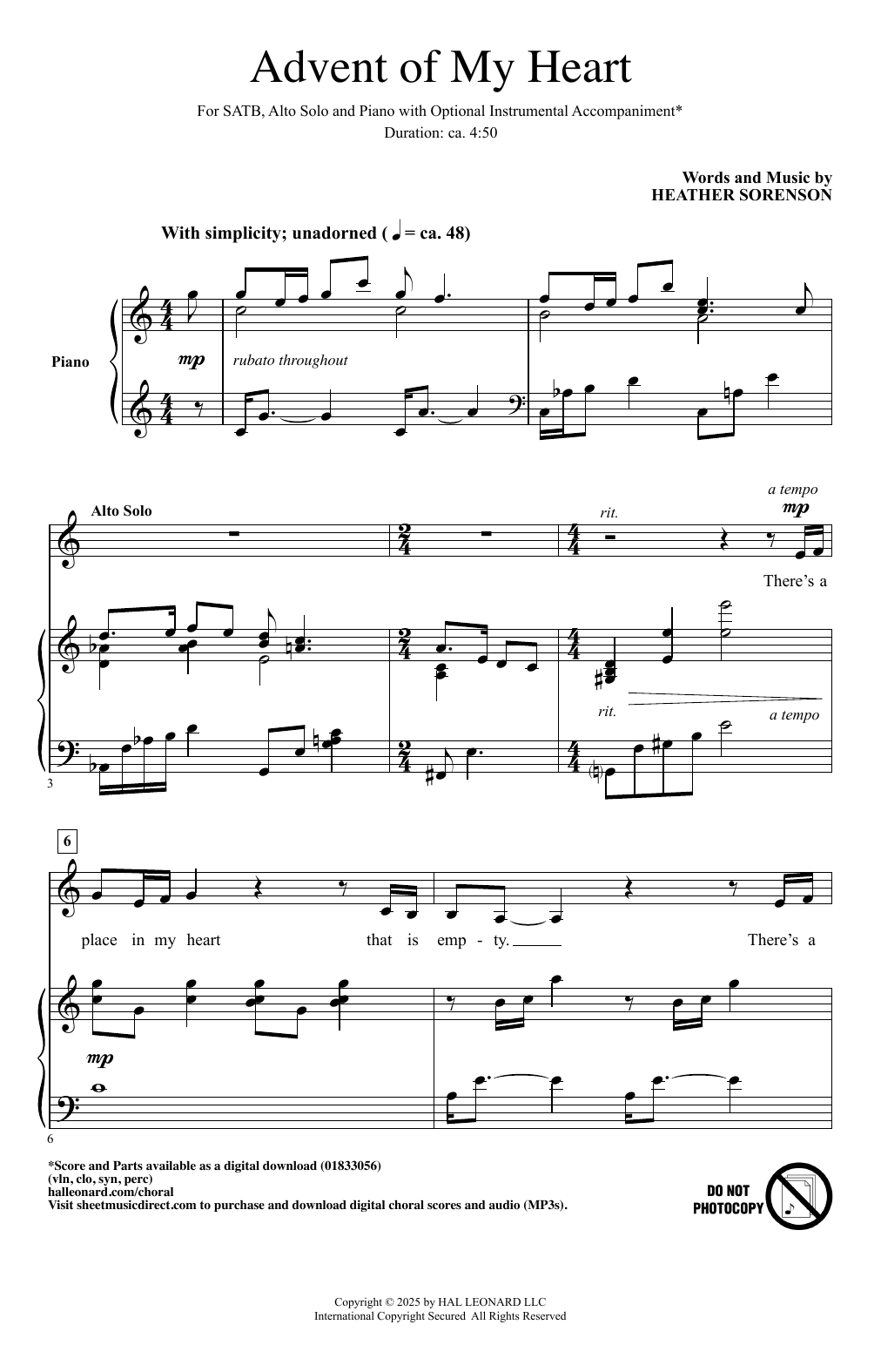 Heather Sorenson Advent of My Heart Sheet Music Notes & Chords for SATB Choir - Download or Print PDF