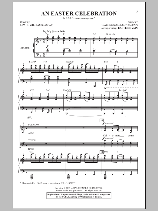 Heather Sorenson An Easter Celebration Sheet Music Notes & Chords for SATB - Download or Print PDF
