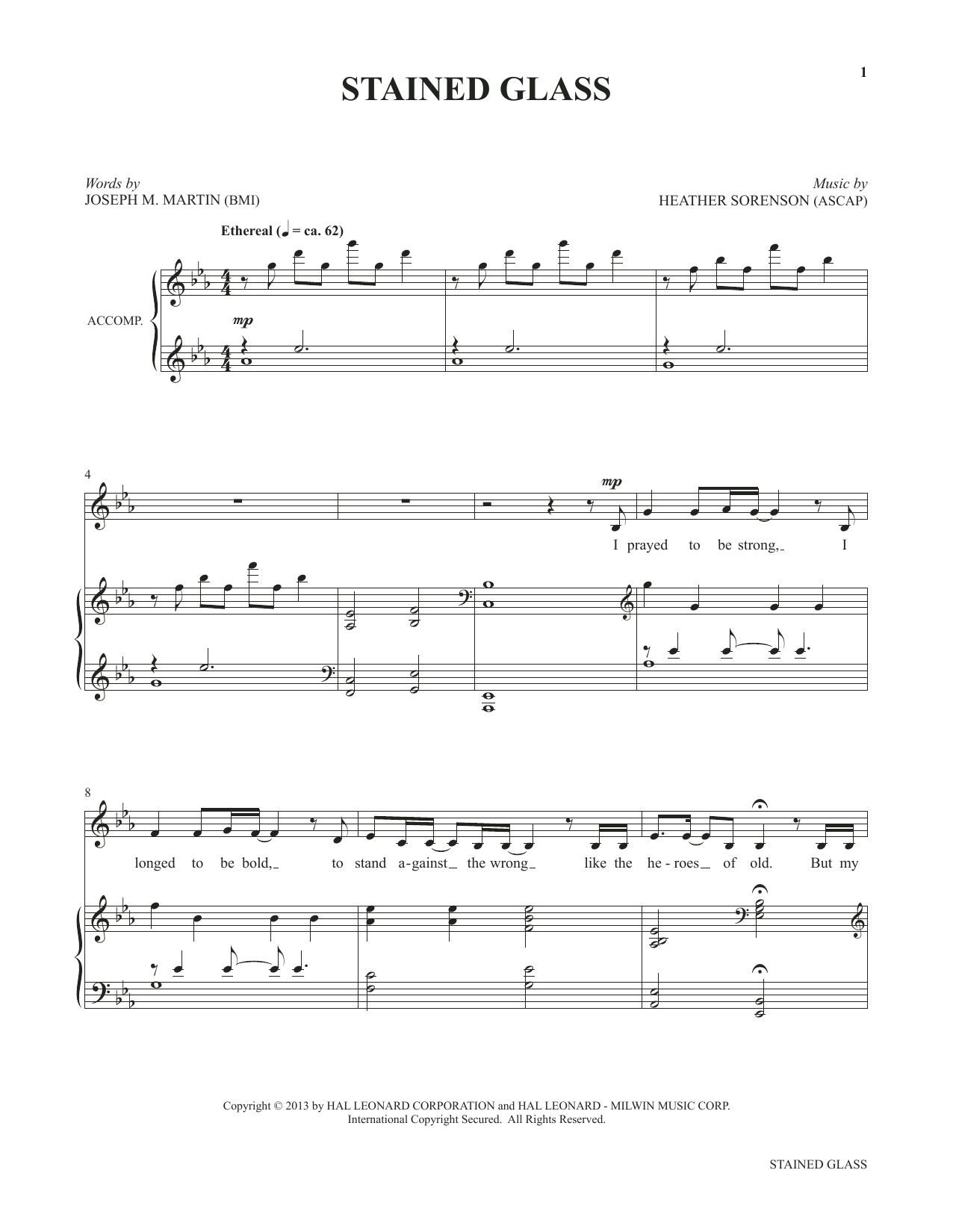 Heather Sorenson and Joseph M. Martin Stained Glass (from My Alleluia: Vocal Solos for Worship) Sheet Music Notes & Chords for Piano & Vocal - Download or Print PDF