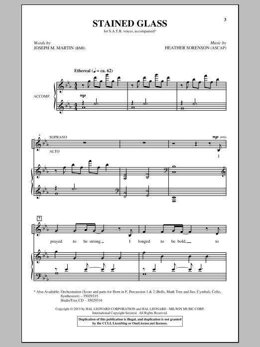 Heather Sorenson Stained Glass Sheet Music Notes & Chords for SATB - Download or Print PDF