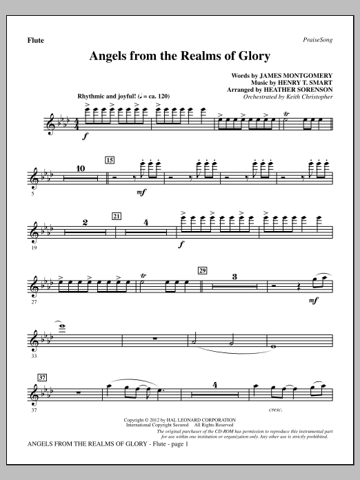 Heather Sorenson Angels From The Realms Of Glory - Flute Sheet Music Notes & Chords for Choir Instrumental Pak - Download or Print PDF