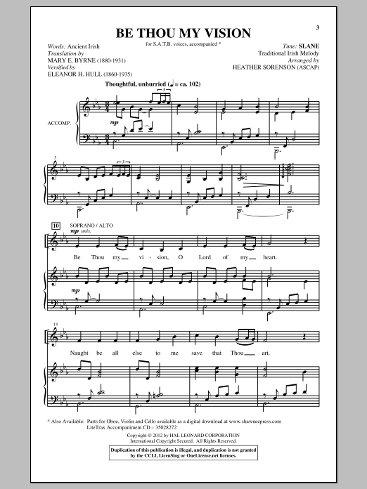 Heather Sorenson Be Thou My Vision Sheet Music Notes & Chords for SATB - Download or Print PDF