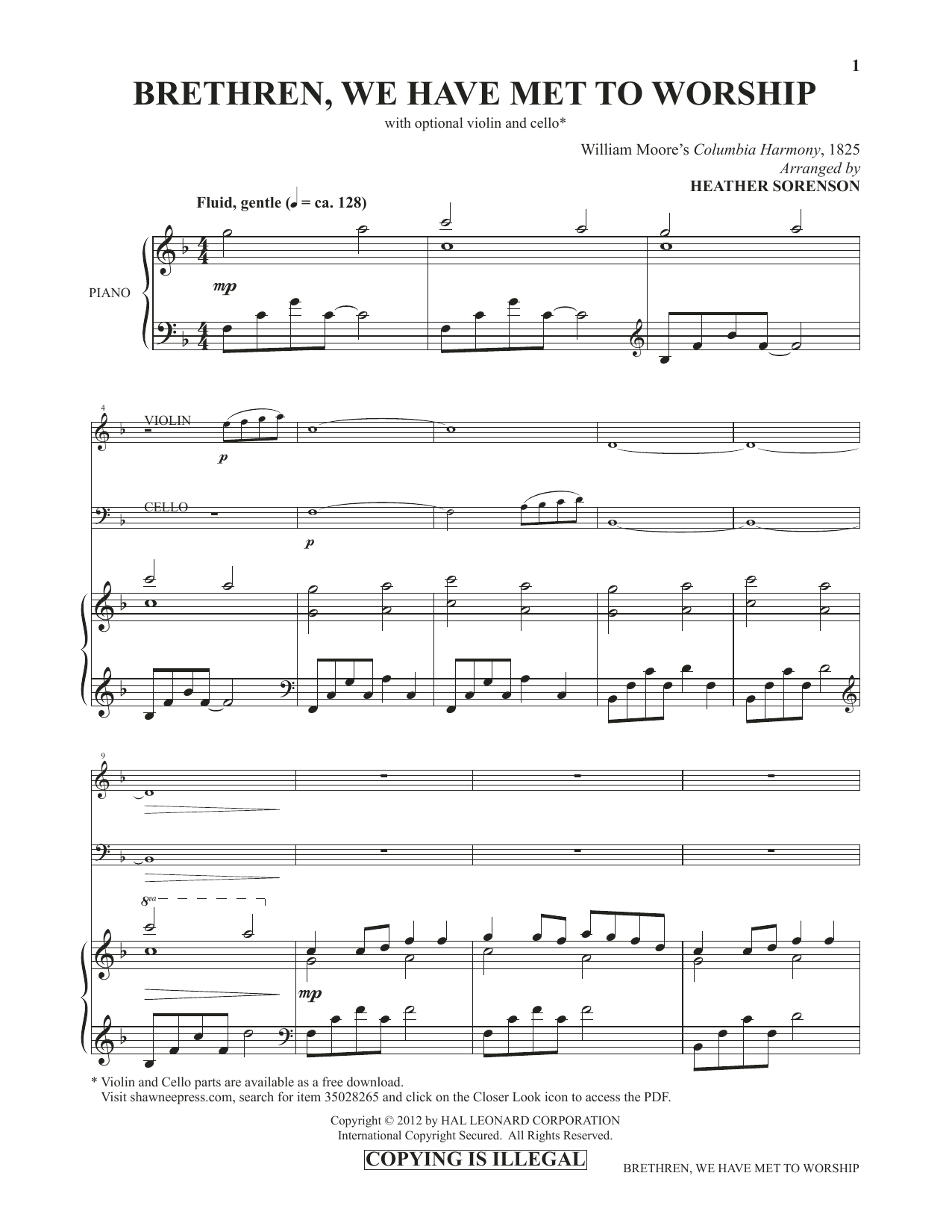 Heather Sorenson Brethren, We Have Met To Worship (from Images: Sacred Piano Reflections) Sheet Music Notes & Chords for Piano Solo - Download or Print PDF