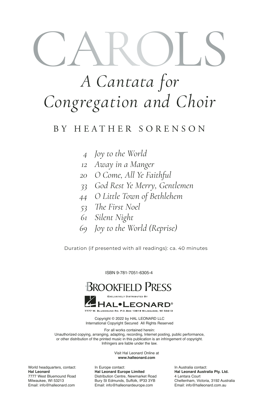 Heather Sorenson Carols (A Cantata for Congregation and Choir) Sheet Music Notes & Chords for SATB Choir - Download or Print PDF